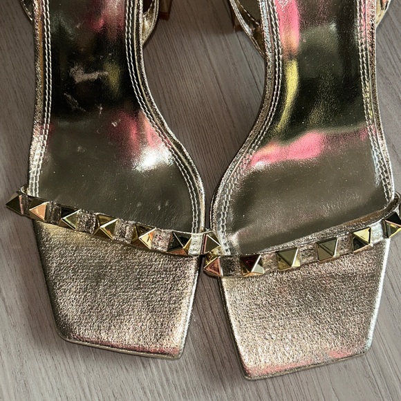 ASOS Metallic Studded Block Heels Size 7/8 Run Big - Picture 3 of 12